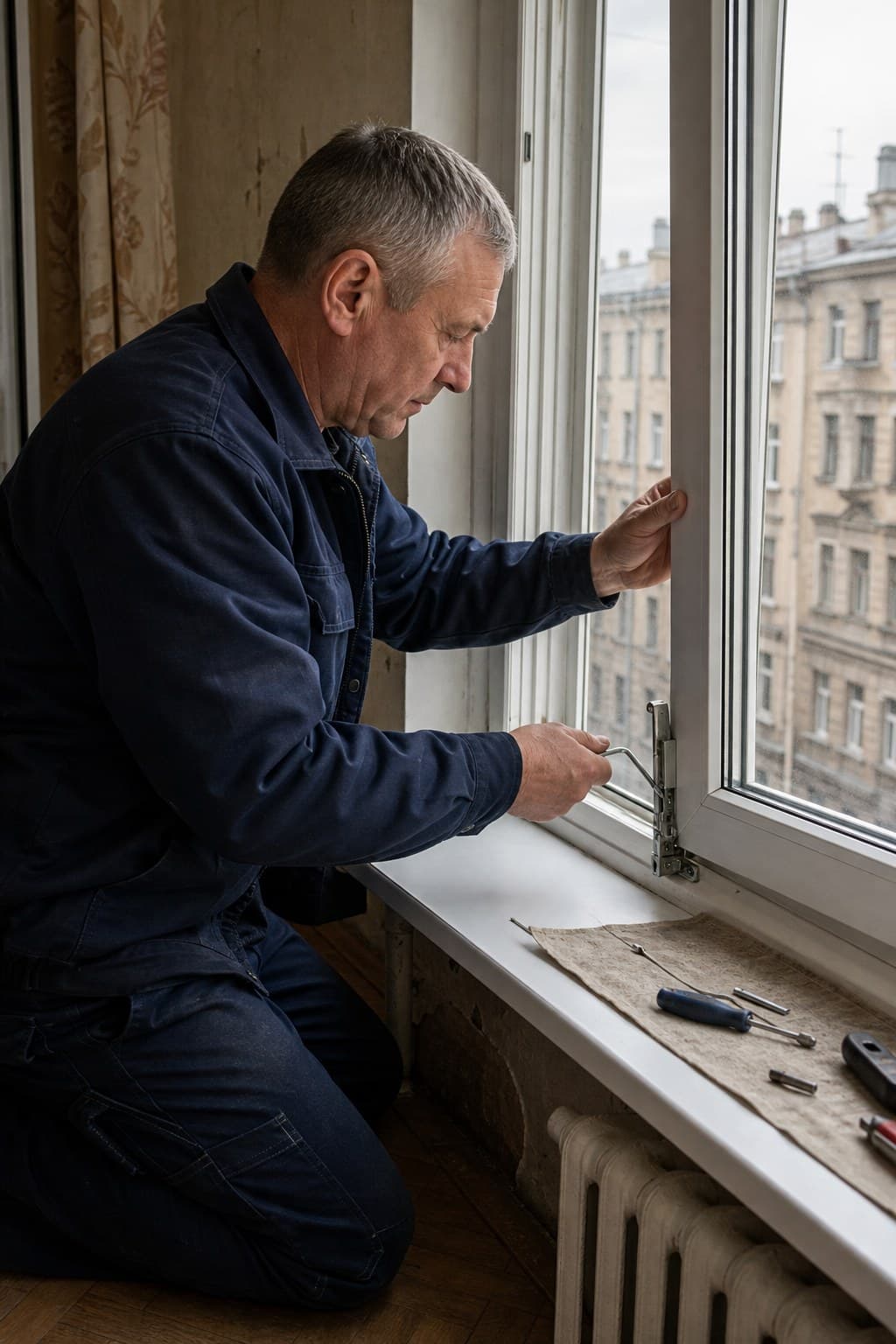 Сергей Петрович за работой